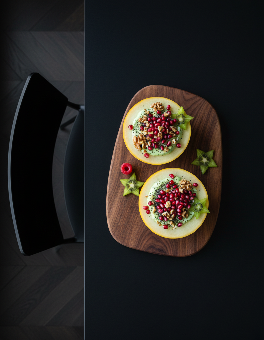 Matcha Yogurt Bowl Recipe in Honeydew Melon